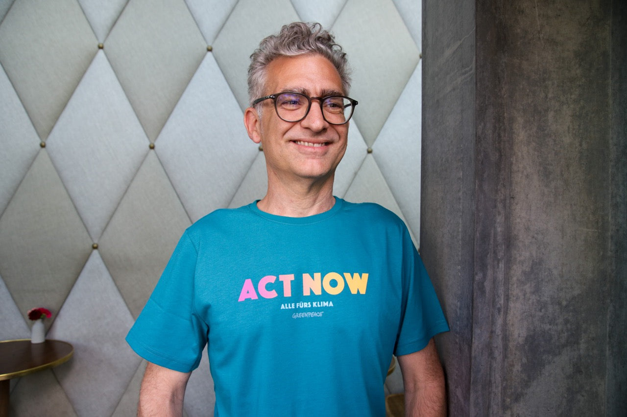 T-shirt unisexe "Act Now - Alle fürs Klima" vert d’eau