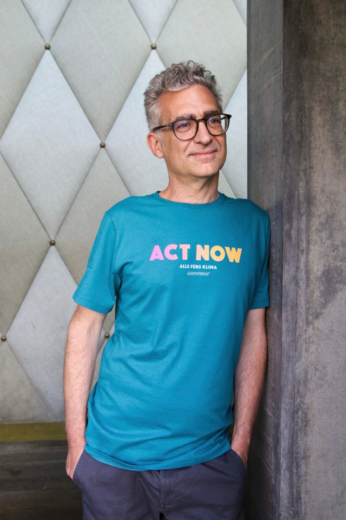 T-shirt unisexe "Act Now - Alle fürs Klima" vert d’eau