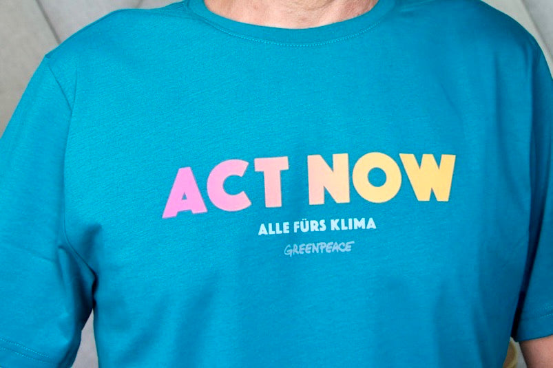 T-shirt unisexe "Act Now - Alle fürs Klima" vert d’eau