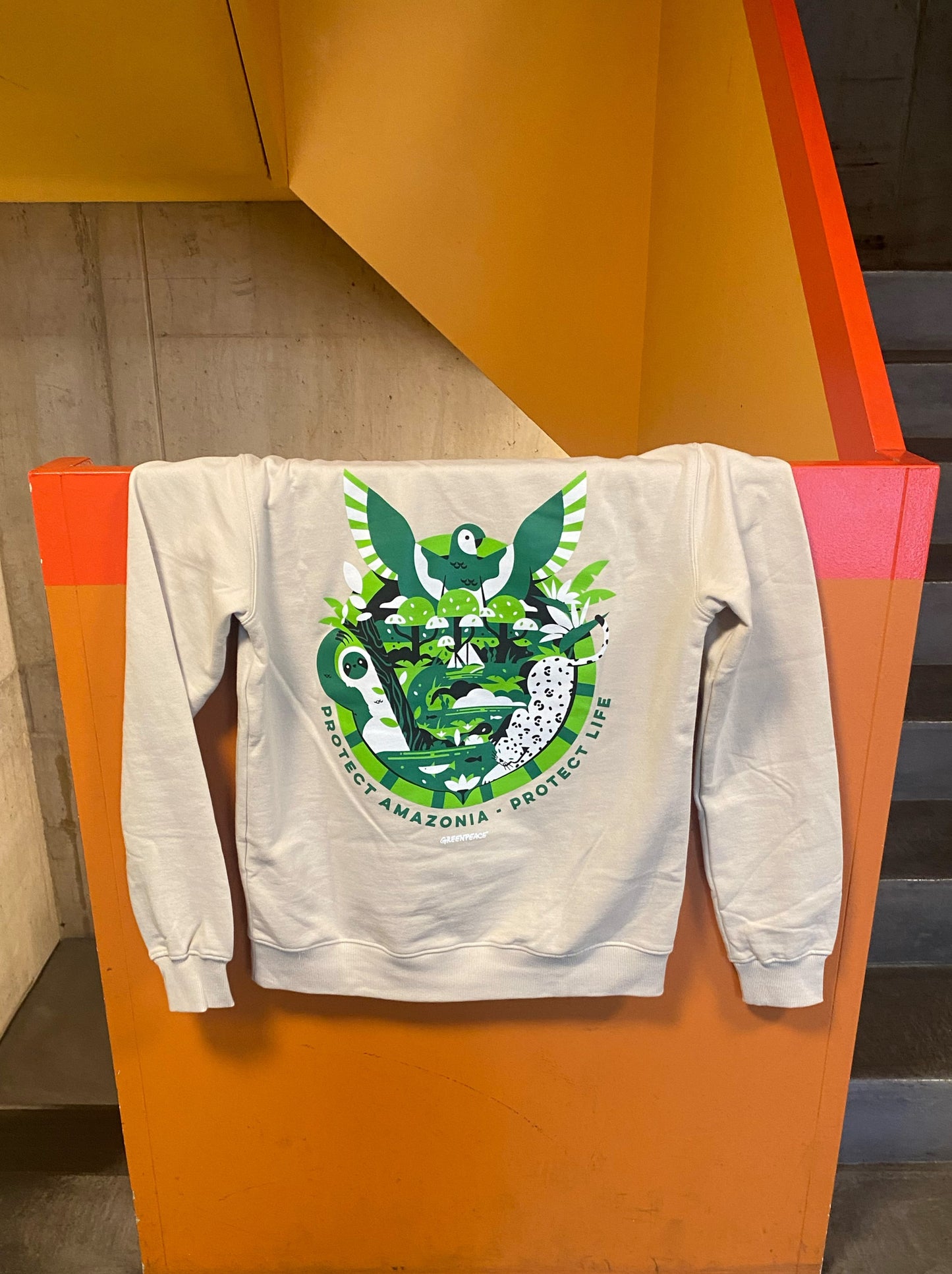 Sweat-shirt unisexe "Protect Amazonia - Protect Life" Beige clair (sable)