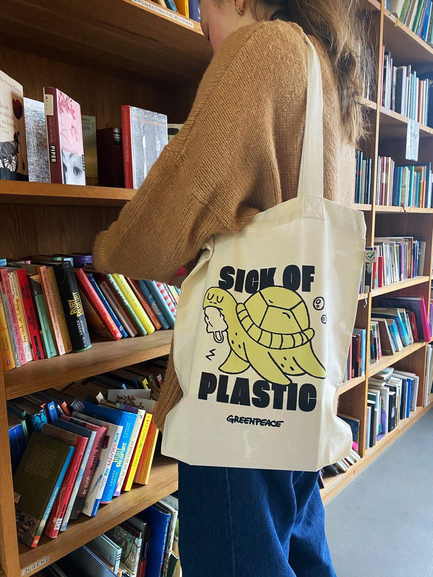 Sac en tissu "SICK OF PLASTIC"