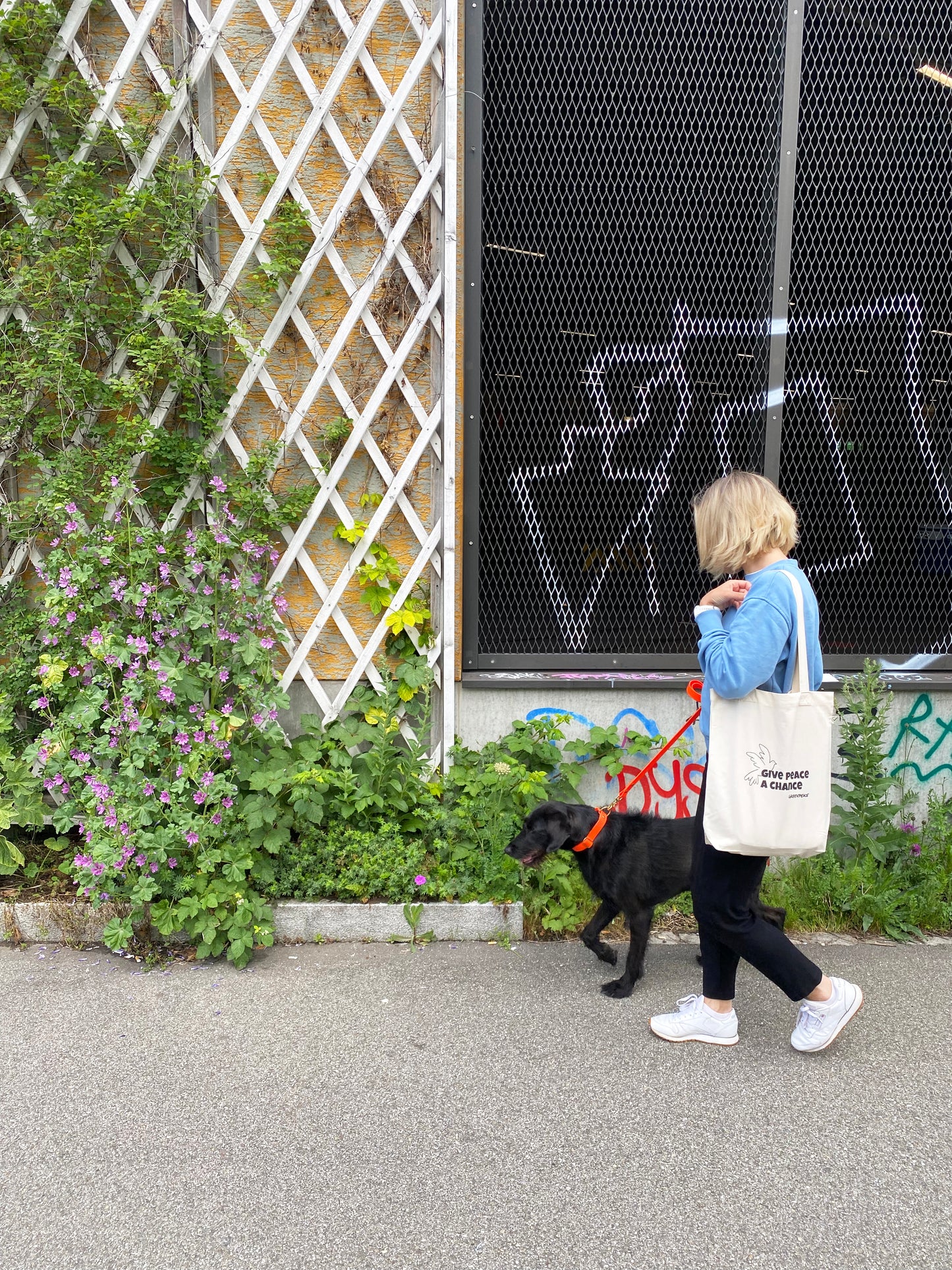 Stofftasche "Give Peace A Chance" Natur