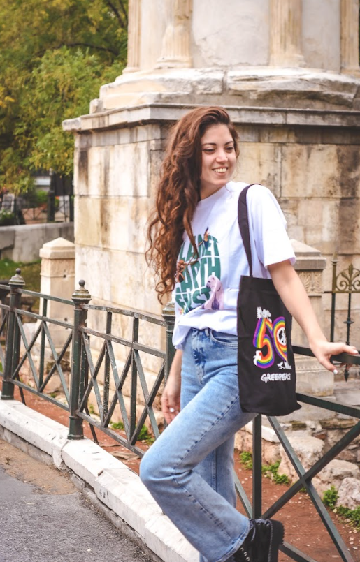 Sac à provisions "50 ans de Greenpeace" noir