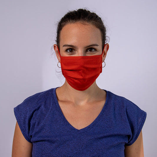 Stoffmaske "Ziehharmonika" rot und weiss
