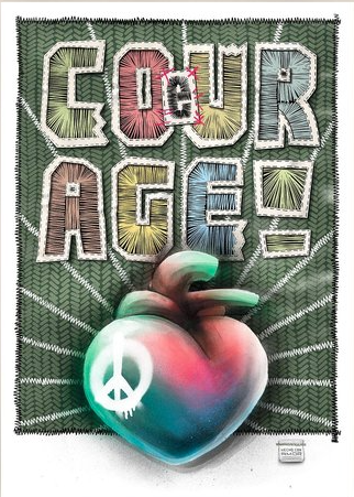 Kunstdruck "CO(E)URAGE" von QueenKong