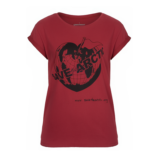 Damen T-Shirt "Save the Arctic" rot