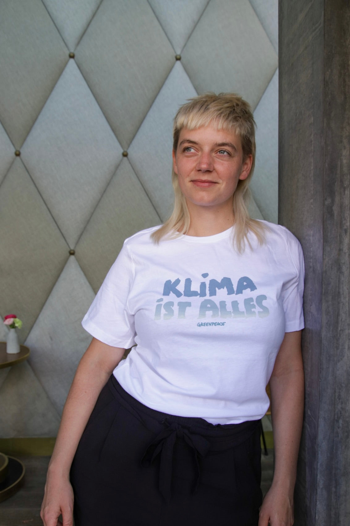 T-shirt unisexe "Klima ist alles" blanc