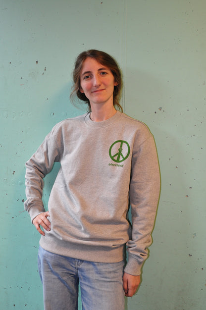 Unisex Sweatshirt "Peace Power" grau melange