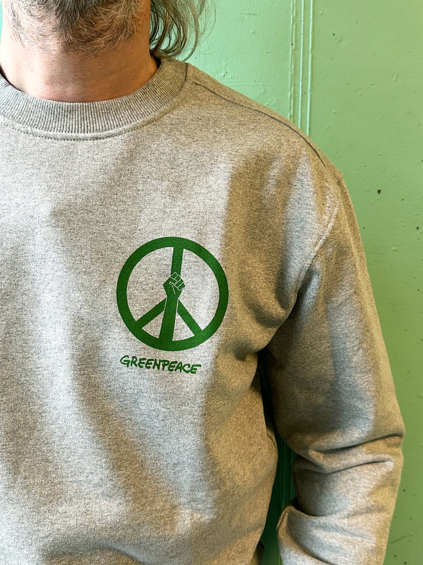 Unisex Sweatshirt "Peace Power" grau melange