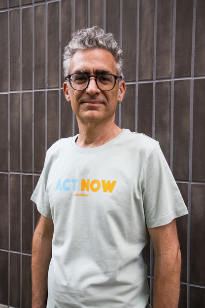 T-shirt unisexe "Act Now" vert mat