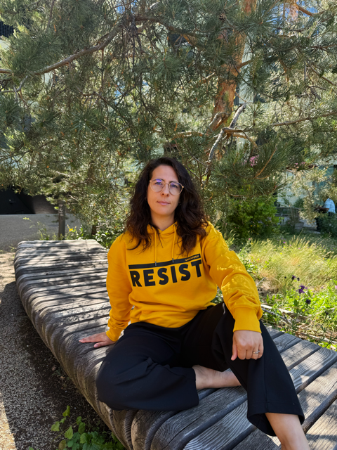 Men's Hoodies "RESIST" Burned Yellow