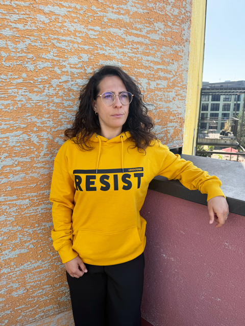 Men's Hoodies "RESIST" Burned Yellow