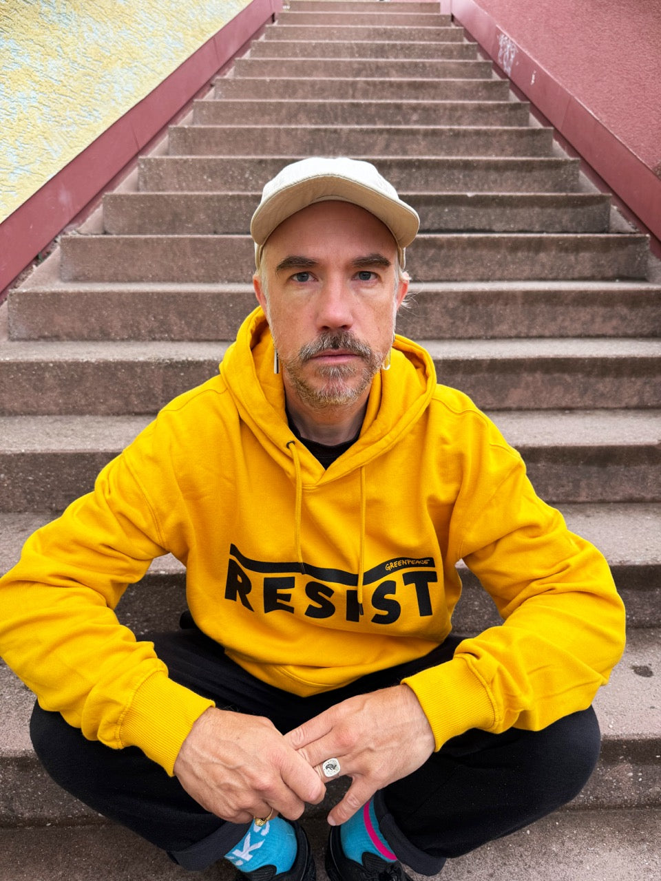 Men's Hoodies "RESIST" Burned Yellow